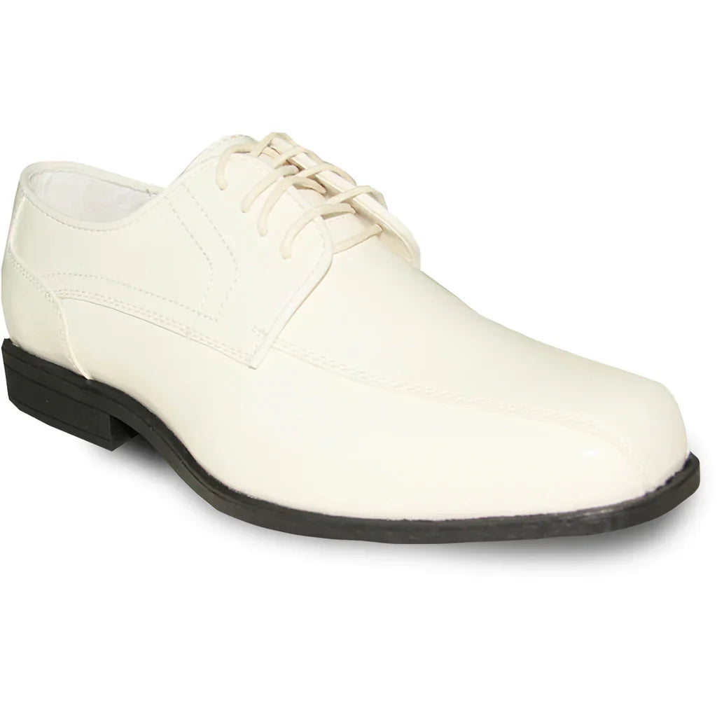 JEAN YVES Men Dress Shoe JY02 Oxford Formal Tuxedo for Prom & Wedding Shoe Ivory Patent LuxuryLifeWay Online Store