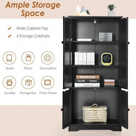 Accent Storage Cabinet Adjustable Shelves-Black