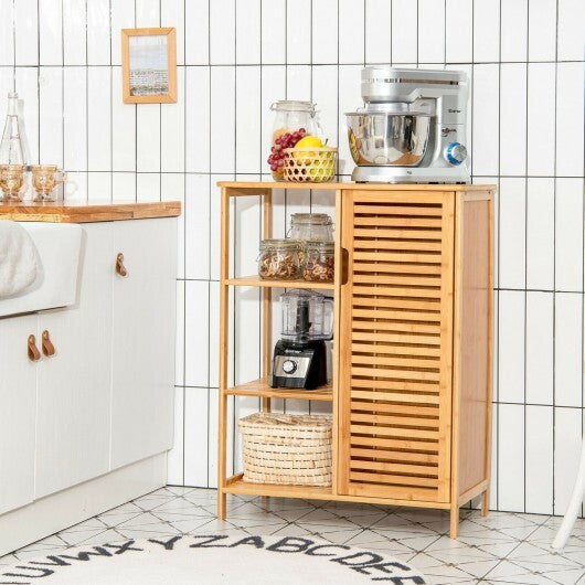 Bamboo Bathroom Storage Cabinet with Single Door-Natural - Color: Natural LuxuryLifeWay Online Store