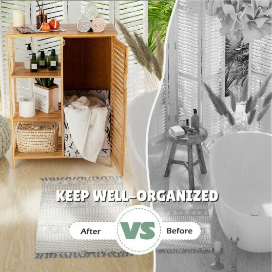 Bamboo Bathroom Storage Cabinet with Single Door-Natural - Color: Natural LuxuryLifeWay Online Store