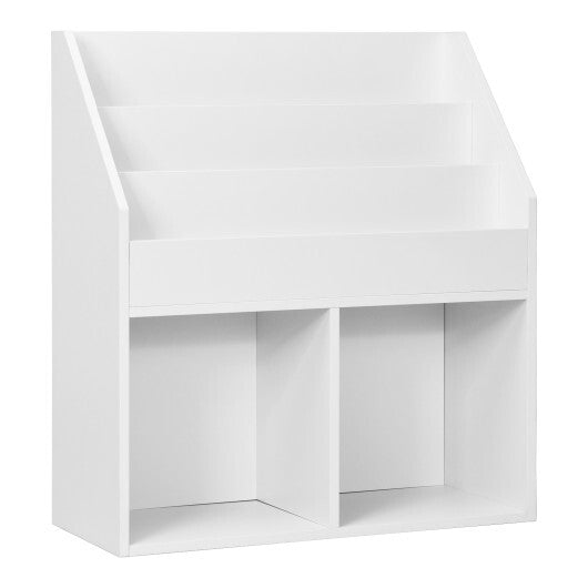 Kids Wooden Bookshelf Bookcase Children Toy Storage Cabinet Organizer-White LuxuryLifeWay Online Store