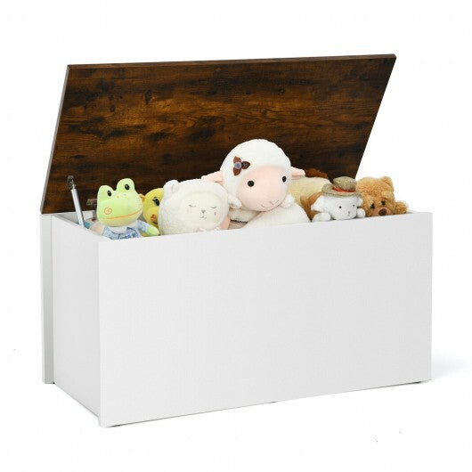 Flip-top Storage Chest with Self-hold Cover and Pneumatic Rod-White - Color: White LuxuryLifeWay Online Store