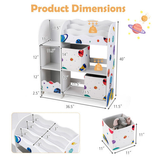 Kids Toy and Book Organizer Children with Storage Bins LuxuryLifeWay Online Store