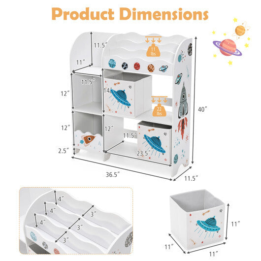 Kids Toy and Book Organizer Children with Storage Bins - Color: White LuxuryLifeWay Online Store