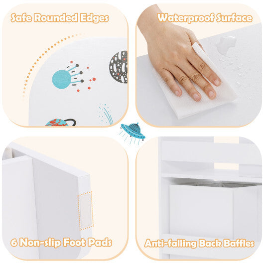 Kids Toy and Book Organizer Children with Storage Bins - Color: White LuxuryLifeWay Online Store
