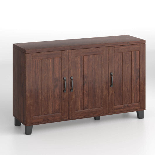 3-Door Buffet Sideboard with Adjustable Shelves and Anti-Tipping Kits-White Wash LuxuryLifeWay Online Store