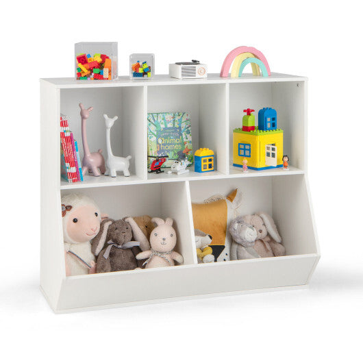 5-Cube Wooden Kids Toy Storage Organizer with Anti-Tipping Kits-Natural LuxuryLifeWay Online Store