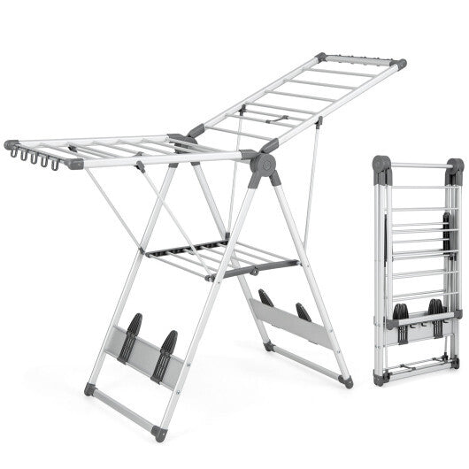 2-Layer Folding Clothes Drying Rack with 5-Level Adjustable Height LuxuryLifeWay Online Store