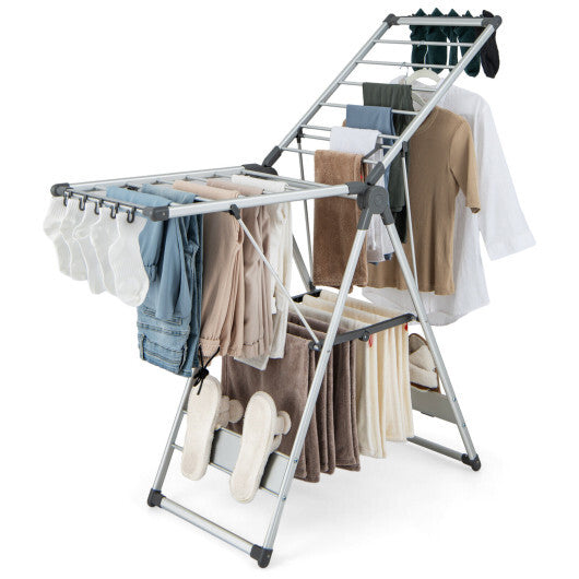 2-Layer Folding Clothes Drying Rack with 5-Level Adjustable Height LuxuryLifeWay Online Store