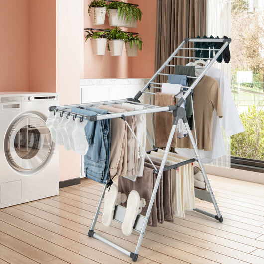 2-Layer Folding Clothes Drying Rack with 5-Level Adjustable Height LuxuryLifeWay Online Store