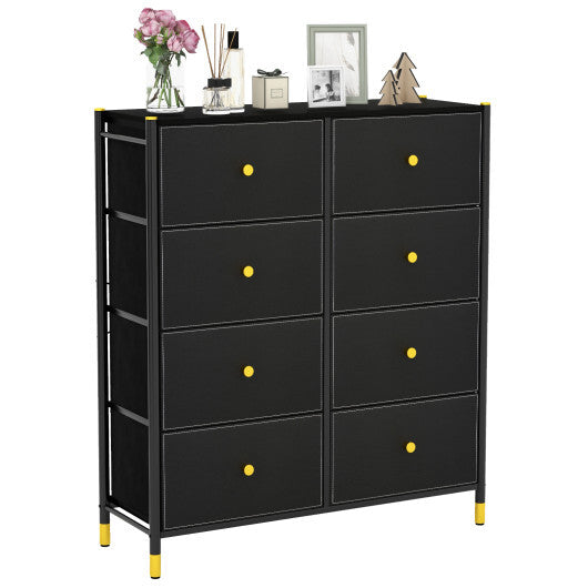 Floor Dresser Storage Organizer with 5/6/8 Drawers with Fabric Bins and Metal Frame-8-Drawer - Color: Black - Size: 8-Drawer LuxuryLifeWay Online Store