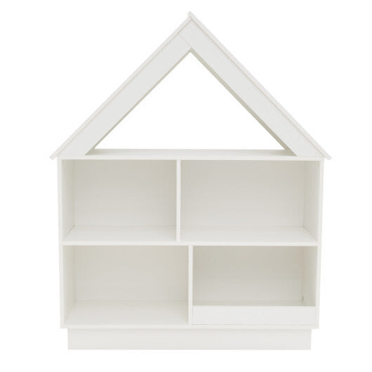 3-Tier House-Shaped Toy Storage Organizer with Open Shelves-White LuxuryLifeWay Online Store