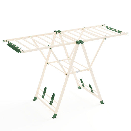 64 Inches Clothes Drying Rack with Height Adjustable Wings-Beige LuxuryLifeWay Online Store