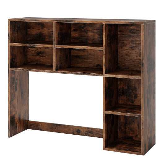 Desktop Bookshelf with 7 Open Cubbies and 3 Adjustable Shelves-Brown LuxuryLifeWay Online Store