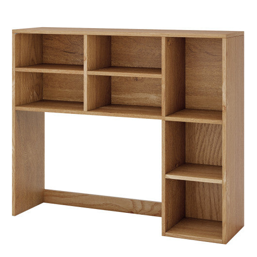 Desktop Bookshelf with 7 Open Cubbies and 3 Adjustable Shelves-Brown LuxuryLifeWay Online Store
