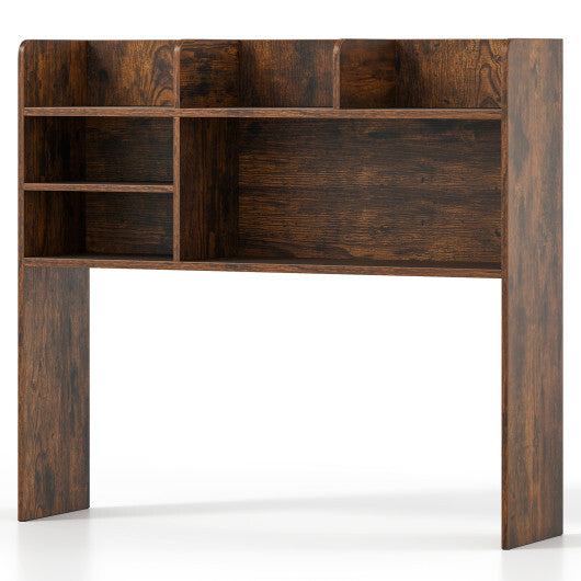 Desktop Bookshelf Countertop Storage Hutch with 6 Shelves-Rustic Brown LuxuryLifeWay Online Store