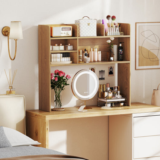 Desktop Bookshelf Countertop Storage Hutch with 6 Shelves-Rustic Brown LuxuryLifeWay Online Store