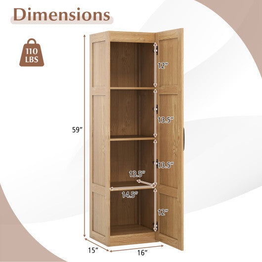 Tall Storage Cabinet with 4 Storage Shelves for Bathroom Living Room-Black LuxuryLifeWay Online Store