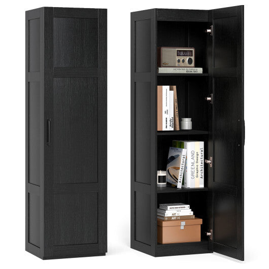 Tall Storage Cabinet with 4 Storage Shelves for Bathroom Living Room-Black LuxuryLifeWay Online Store