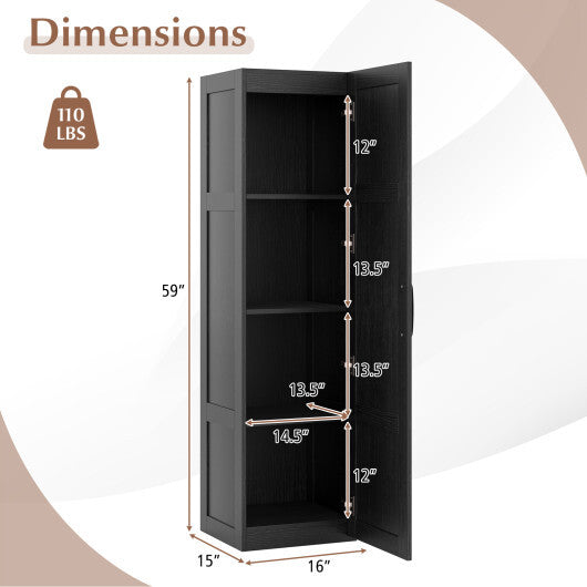 Tall Storage Cabinet with 4 Storage Shelves for Bathroom Living Room-Black LuxuryLifeWay Online Store