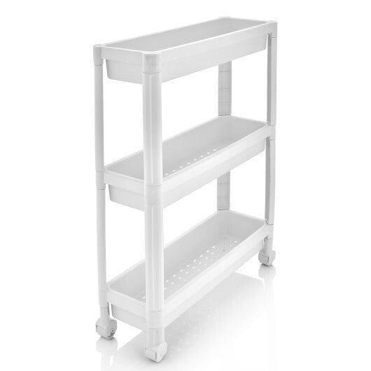 3-Tier Slim Rolling Storage Cart 2-Pack Mobile Bathroom Organizer with Wheels-Black LuxuryLifeWay Online Store