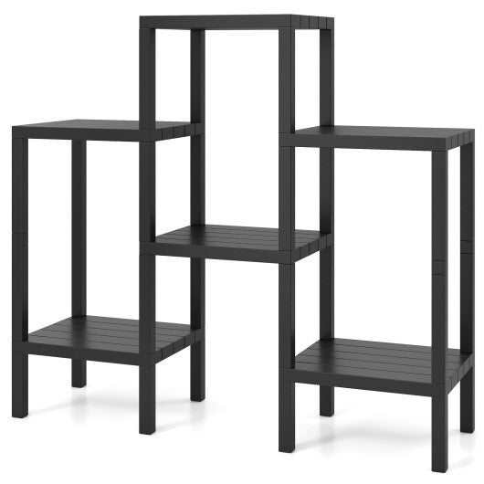 6-Tier Plastic Modular Storage Shelves for Living Room and Kitchen-Black LuxuryLifeWay Online Store