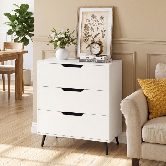 3-Drawer Rustic Farmhouse Wooden Storage Dresser-Walnut LuxuryLifeWay Online Store