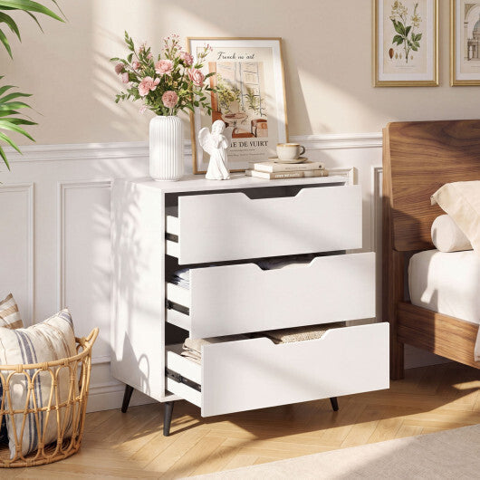 3-Drawer Rustic Farmhouse Wooden Storage Dresser-Walnut LuxuryLifeWay Online Store