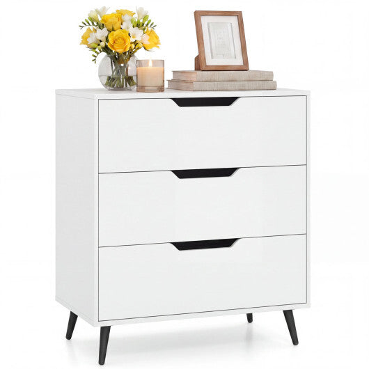 3-Drawer Rustic Farmhouse Wooden Storage Dresser-Walnut LuxuryLifeWay Online Store