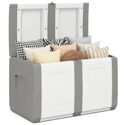 53 Gallon Patio Container with Lockable Lid  for Packages and Garden-Gray LuxuryLifeWay Online Store