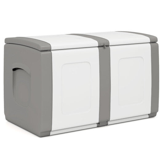 53 Gallon Patio Container with Lockable Lid  for Packages and Garden-Gray LuxuryLifeWay Online Store