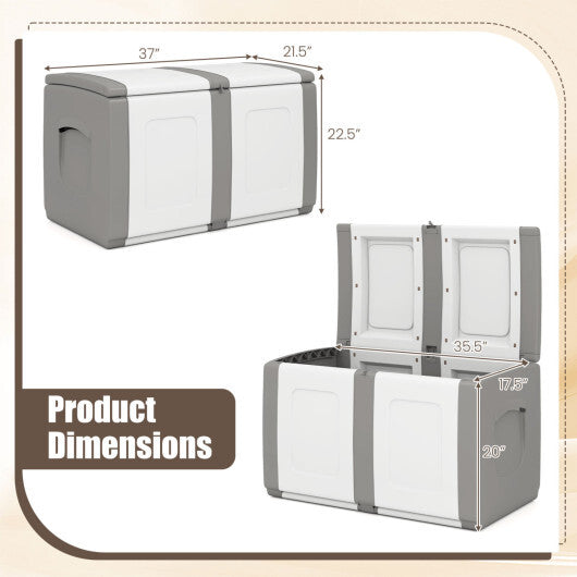 53 Gallon Patio Container with Lockable Lid  for Packages and Garden-Gray LuxuryLifeWay Online Store