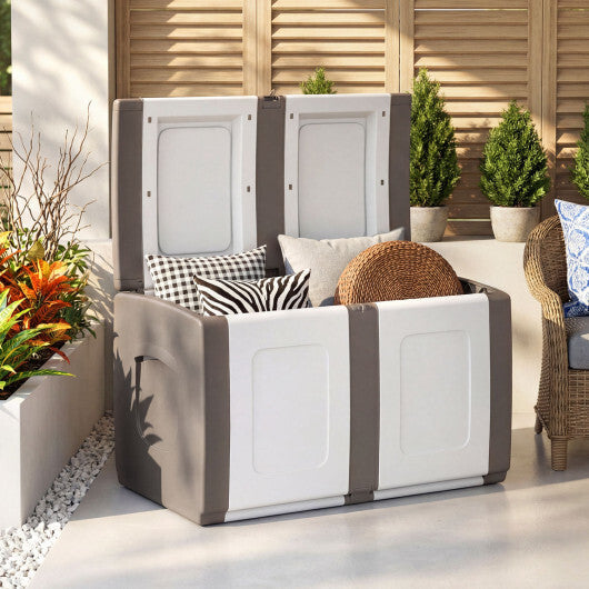 53 Gallon Patio Container with Lockable Lid  for Packages and Garden-Gray LuxuryLifeWay Online Store