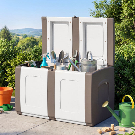 53 Gallon Patio Container with Lockable Lid  for Packages and Garden-Gray LuxuryLifeWay Online Store