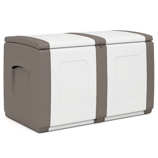 53 Gallon Patio Container with Lockable Lid  for Packages and Garden-Gray LuxuryLifeWay Online Store