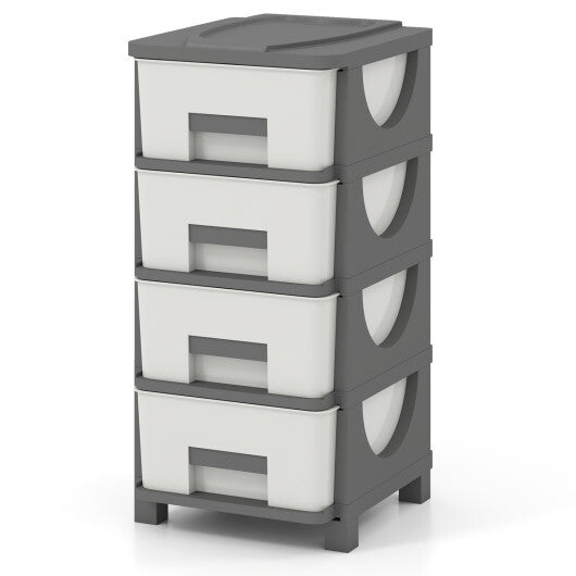 Plastic Storage Organizer with Compact Drawer Cabinet Side Table for Bedroom-Gray LuxuryLifeWay Online Store