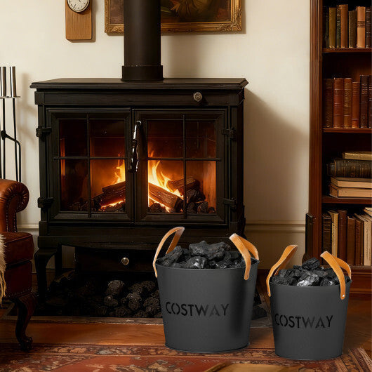 Ash Bucket Set of 2 Metal Coal Ash Can Set with 11.5 Gal and 8.5 Gal Bucket for Fireplace Fire Pits LuxuryLifeWay Online Store