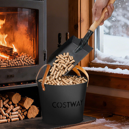 Ash Bucket Set of 2 Metal Coal Ash Can Set with 11.5 Gal and 8.5 Gal Bucket for Fireplace Fire Pits LuxuryLifeWay Online Store