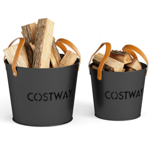 Ash Bucket Set of 2 Metal Coal Ash Can Set with 11.5 Gal and 8.5 Gal Bucket for Fireplace Fire Pits LuxuryLifeWay Online Store