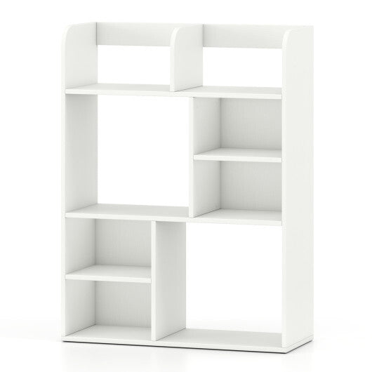 Desktop Display Rack with 8 Open Cubes for Home Office-White LuxuryLifeWay Online Store