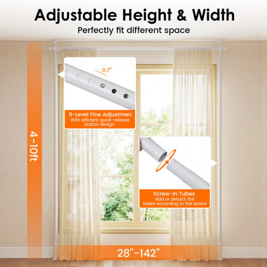 Room Divider Curtain Rod with Adjustable Floor to Ceiling Tension Rod (Curtains Not Included)-White LuxuryLifeWay Online Store