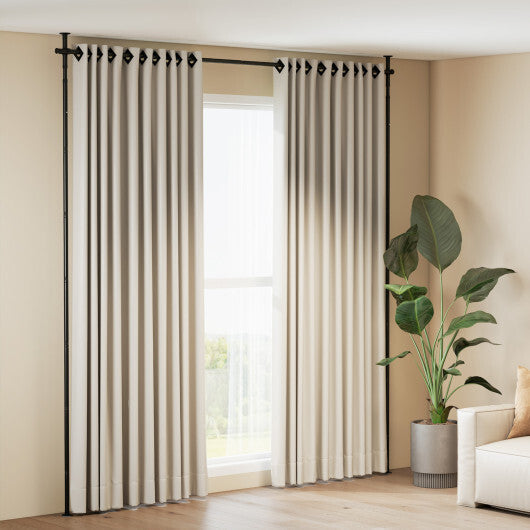 Room Divider Curtain Rod with Adjustable Floor to Ceiling Tension Rod (Curtains Not Included)-White LuxuryLifeWay Online Store