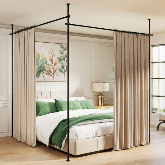 Room Divider Curtain Rod with Adjustable Floor to Ceiling Tension Rod (Curtains Not Included)-White LuxuryLifeWay Online Store