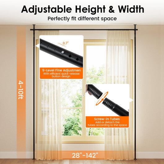 Room Divider Curtain Rod with Adjustable Floor to Ceiling Tension Rod (Curtains Not Included)-White LuxuryLifeWay Online Store
