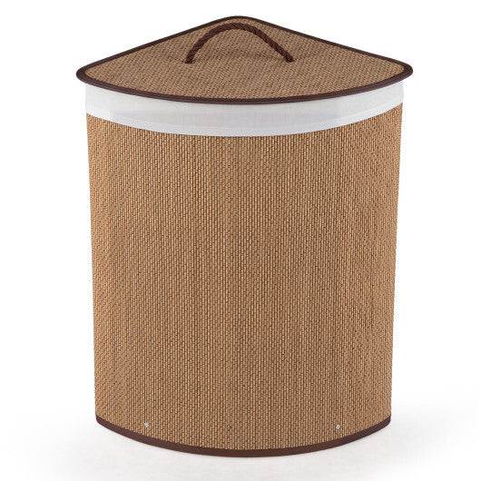15 Gal Capacity Bamboo Laundry Hamper with Removable Liner-Brown LuxuryLifeWay Online Store