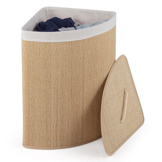 15 Gal Capacity Bamboo Laundry Hamper with Removable Liner-Brown LuxuryLifeWay Online Store