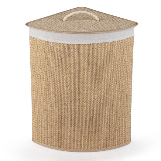 15 Gal Capacity Bamboo Laundry Hamper with Removable Liner-Brown LuxuryLifeWay Online Store