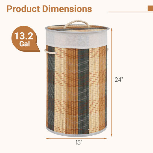 13.2 Gal Laundry Hamper with Removable and Machine-Washable Liner-Multicolor LuxuryLifeWay Online Store