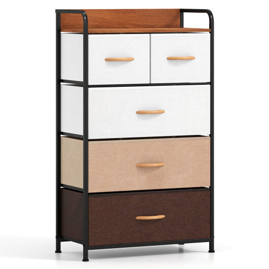 5-Drawer Fabric Dresser with Removable Fabric Bins-Multicolor LuxuryLifeWay Online Store