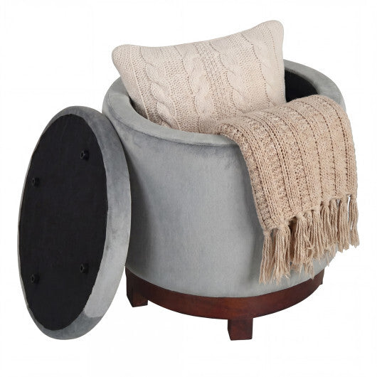 360? Swivel Velvet Foot Rest with Hidden Storage for Living Room-Beige LuxuryLifeWay Online Store